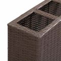 vidaXL Vyvýšený záhradný záhon+4 nádoby 80x22x79 cm, polyratan, hnedý