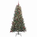 vidaXL Umelý vianočný stromček Zelená 210 cm PVC, plast a oceľ
