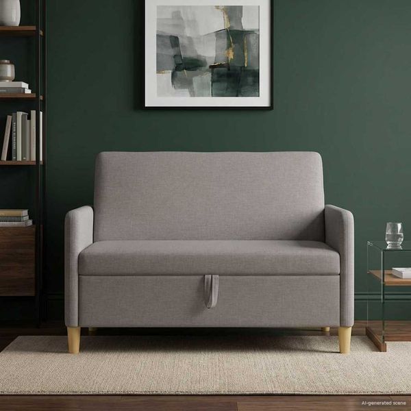 vidaXL Sofa s úložným priestorom Sivohnedá 122 x 78 x 87 cm Polyester