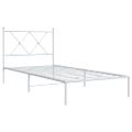 vidaXL Kovový rám postele s čelom biely 90x200 cm