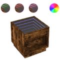 vidaXL Konferenčný stolík s nekonečnými LED dymový dub 50x50x50 cm
