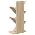 vidaXL Polica na knihy Tree 4-podlažná 30 x 18 x 60 cm Dub sonoma