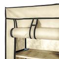 vidaXL Skrinka na topánky s krytom krémová 57x29x162 cm látková