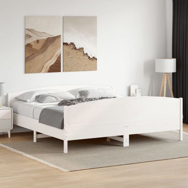 vidaXL Posteľ bez matraca biela 200x200 cm masívna borovica
