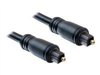 Digitálny audio kábel (optický) - TOSLINK s kolíkmi (samec) do TOSLINK s kolíkmi (samec) - 2 m - čierna