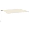 vidaXL Ručne zaťahovacia markíza s LED 600x300 cm krémová