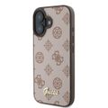 Guess puzdro pre iPhone 16 6,1" GUHMP16SPGPYSW hnedé tvrdé puzdro Peony Script MagSafe