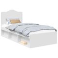 vidaXL Rám postele Biela 90 x 200 cm Masívne borovicové drevo