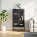 vidaXL Highboard Black 68x39x123 cm Oceľ