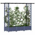 vidaXL Vyvýšený záhon s mriežkou a strechou Sivá 164 x 40 x 121 cm PP