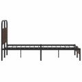 vidaXL Posteľný rám bez matraca 140x190 cm hnedý dub kompozitné drevo