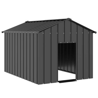 vidaXL Búda pre psa so strechou 113x153x101 cm, pozinkovaná oceľ