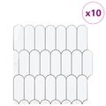 vidaXL Dlaždica s perím 10 ks Biela šedá 30 x 30 cm Polyuretán a PET