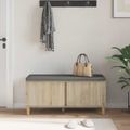vidaXL Predsieňová lavica s vankúšom Sonoma dub 100 x 38 x 46 cm