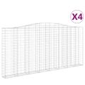 vidaXL Oblúkové gabiónové koše 4ks 400x30x180/200cm pozinkované železo