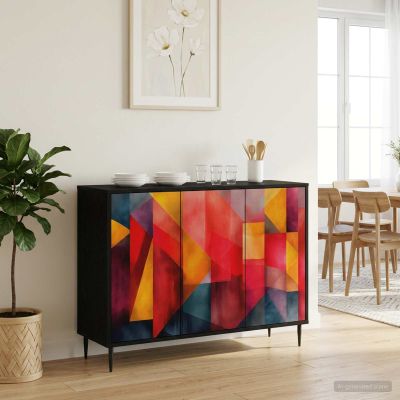 vidaXL Servírovacia skriňa HEESCH Čierny dub 102 x 33 x 76 cm