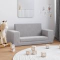 vidaXL Detská rozkladacia pohovka 2-miestna bledosivá mäkký plyš