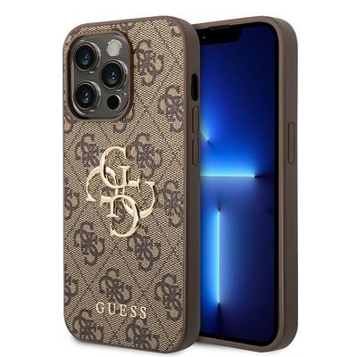 Obal Guess pre iPhone 15 Pro 6.1" GUHCP15L4GMGBR hnedý hardcase 4G Big Metal Logo