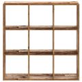vidaXL Knižnica staré drevo 102x32x102 cm kompozitné drevo