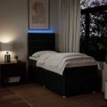 vidaXL Posteľný rám boxspring s matracom čierny 80x200 cm látka