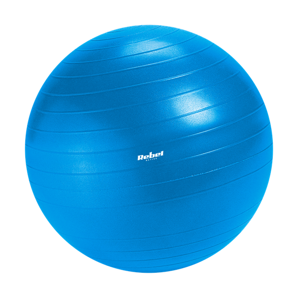 Gymnastický míč REBEL ACTIVE RBA-3101-BL 65 cm s ruční pumpou, modrý