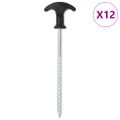 vidaXL Stanové kolíky 12 ks 17 cm Ø7 mm pozinkovaná oceľ