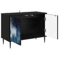 vidaXL TV skrinka RAALTE 69 x 33 x 50,5 cm Čierny dub Kompozitné drevo