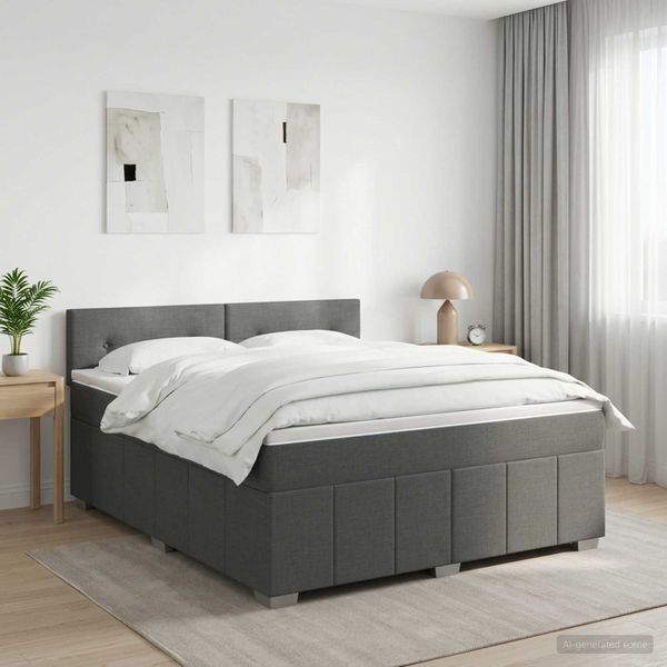 vidaXL Posteľ boxspring s matracom Tmavosivá 140 x 200 cm Látka