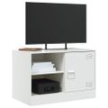vidaXL TV skrinky 2 ks biele 67x39x44 cm oceľ