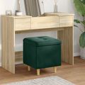vidaXL Ottoman s Úložným Priestorom Tmavozelená 40 x 40 x 45 cm Zamat