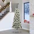 vidaXL Umelý Sklápací Vianočný Stromček 300 LED Zelená a biela 240 cm