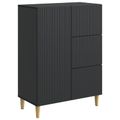 vidaXL Servírovacia skriňa Čierna 66 x 34,5 x 90 cm Kompozitné drevo