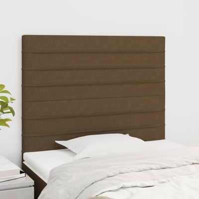 vidaXL Čelo postele tmavohnedé 80x5x118/128 cm látkové