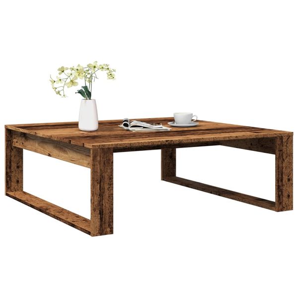 vidaXL Konferenčný stolík staré drevo 100x100x35cm drevotrieska