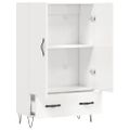 vidaXL Vysoká skrinka lesklá biela 69,5x31x115 cm kompozitné drevo