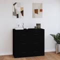 vidaXL Komoda čierna 80x33x70 cm spracované drevo
