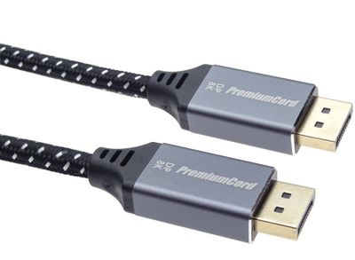 PremiumCord DisplayPort 1.4 pripojný kábel, kovové a pozlátené konektory, 1m