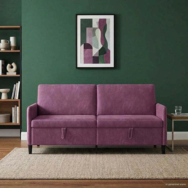 vidaXL Sofa s úložným priestorom Fialová 192 x 78 x 87 cm Polyester