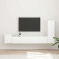 vidaXL Zostava TV skriniek 3 ks Vysoký lesk bielej Kompozitné drevo