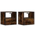 vidaXL Nástenné nočné stolíky 2 ks dymový dub 40x31x39,5 cm