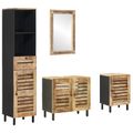 vidaXL Set kabinetov do kúpeľne 4 ks Prírodná 38 x 33 x 160 cm