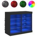 vidaXL Komoda s LED svetlami čierna 81x37x67 cm