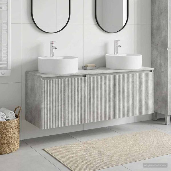 vidaXL Set kabinetov do kúpeľne 3 ks Betónovo sivá 49,5 x 44,5 x 65 cm