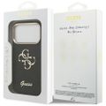 Obal Guess Fixed Glitter Big 4G s kovovým rámčekom pre iPhone 17 Pro čierny