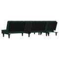 vidaXL Pohovka v tvare L tmavozelená 255x140x70 cm zamat