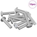 vidaXL Zámková skrutka Jednofarebný 12 ks Strieborná M6 x 30 mm Oceľ