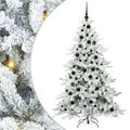 vidaXL Umelý Sklápací Vianočný Stromček Biela 180 cm PVC a oceľ