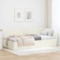 vidaXL Rohový rám postele Krémová 100 cm x 200 cm Zamat