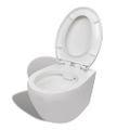 vidaXL Keramické závesné WC so skrytou nádržou, biele