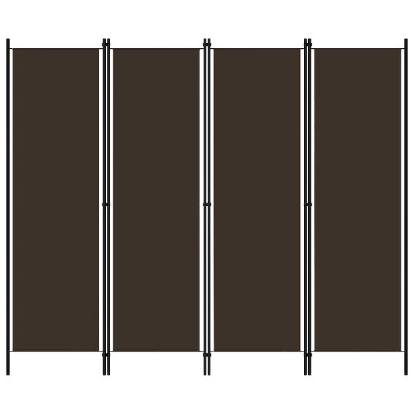 vidaXL 4-panelový paraván hnedý 200x180 cm